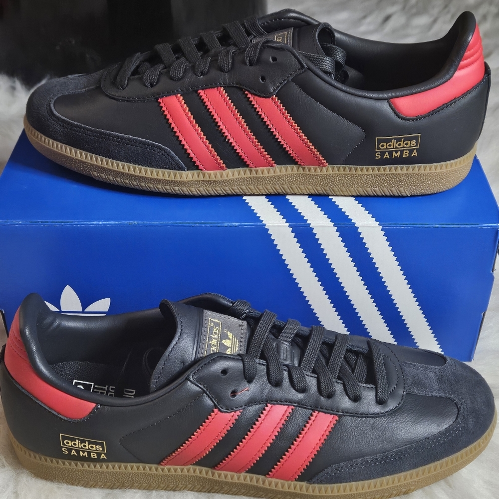 adidas Samba Black and Red Sneakers